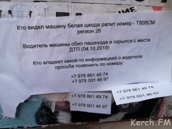 Новости » Криминал и ЧП: Керчанин, которого сбил неизвестный на КУОРе и скрылся, умер