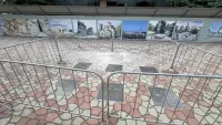 Новости » Общество: Звезды пропали: в Керчи оградили «Аллею звезд»