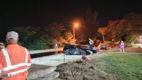 Новости » Общество: "СТГ-Юг" в Керчи укладывает второй слой асфальта по Кирова. Ночь