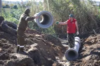 На улице Полевой в Керчи делают основательный ливнесток