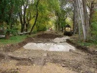 На улице Энгельса в Керчи выравнивают самый проблемный участок