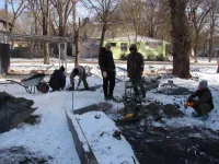 Новости » Общество: В районе Казакова в Керчи работы по благоустройству продолжаются