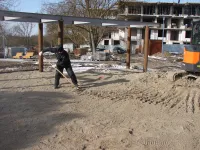 Новости » Общество: В Приморском парке Керчи завершают укладку плитки возле фонтана