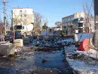 Новости » Коммуналка: В Керчи продолжаются работы по укладке труб нового водовода в районе перекрестка Полевой-Мирошника